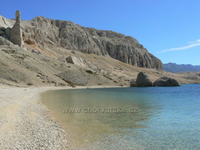 ostrov Pag, pláž Beritnica