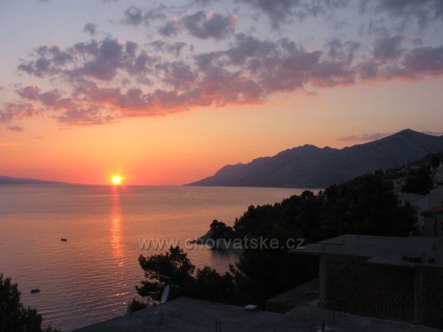 Brela - západ slunce