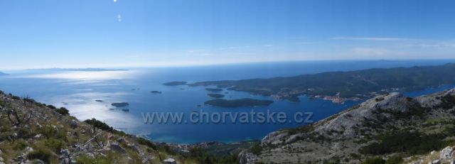Výhled z nejvyšší hory poloostrova Pelješac sv.Iliji
