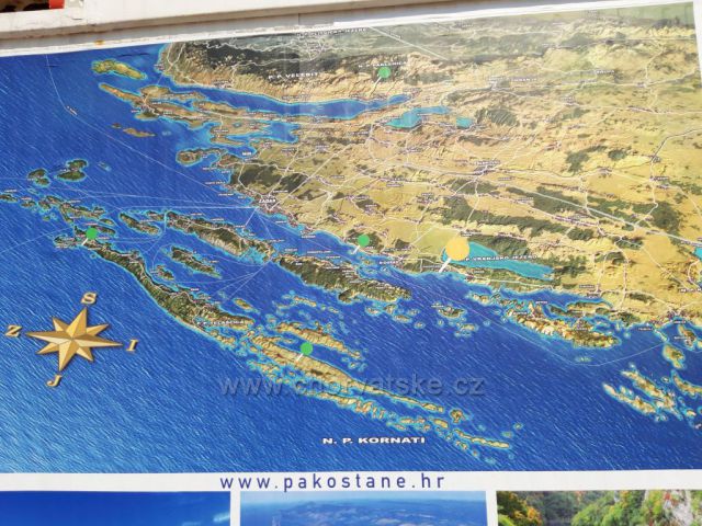 Mapa okolí Pakoštane